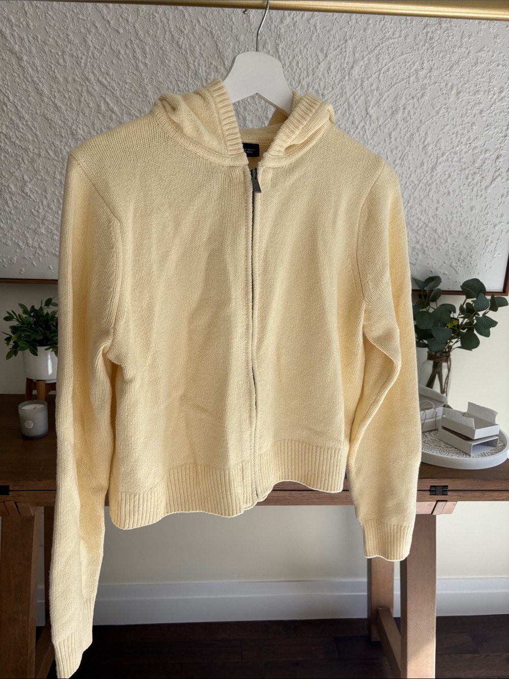 GAP Pale Yellow Zip-Up Hooded Sweater